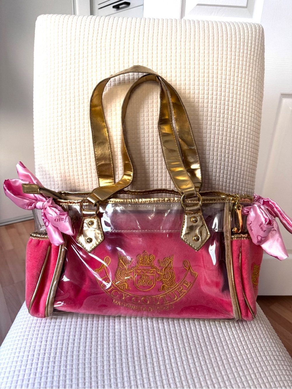 Juicy Couture Vintage Juicy Couture Clear PVC Velvet Day Dreamer Tote Vintage